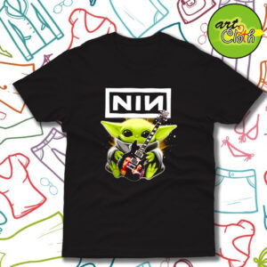 Baby Yoda hug Nine Inch Nails guitar T Shirt