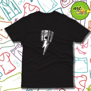 Cool Lightning Bolt Piston T Shirt