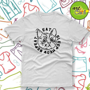Eat Sleep Meow Repeat T Shirt