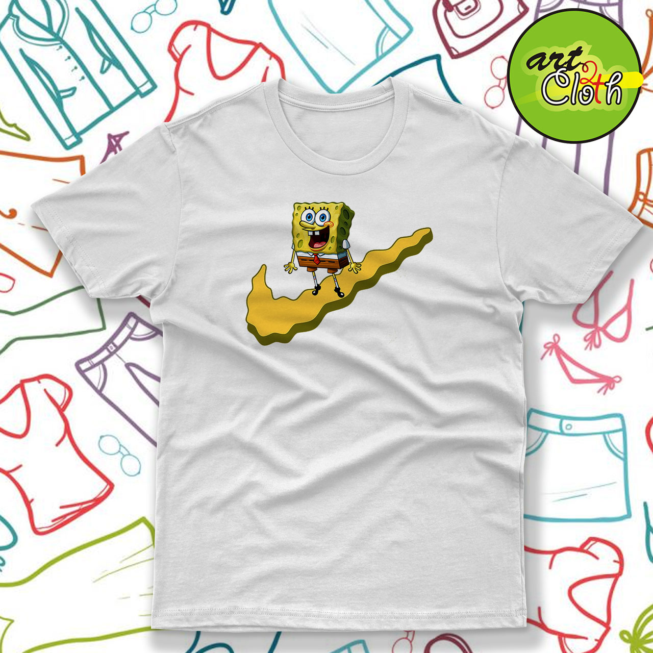 huurder Het strand als Nike x Spongebob Collab Parody T-Shirt - Custom T-Shirts Design |  Art2cloth.com