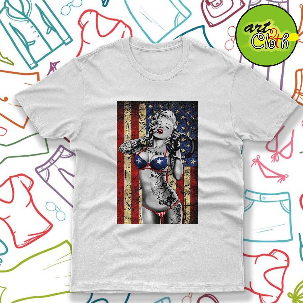 marilyn monroe american flag shirt