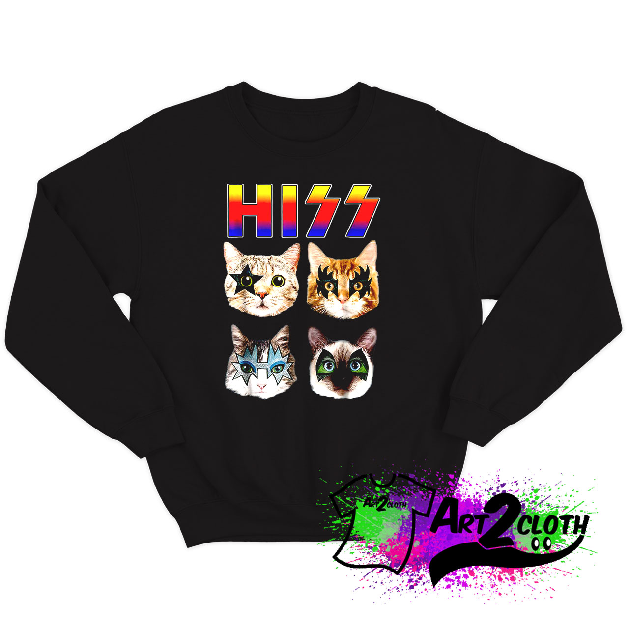 Hiss Funny Cats Kittens Rock Rockin Sweatshirt