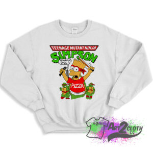 Vintage 90s Bart Simpson TMNT Teenage Mutant Ninja Turtles Sweatshirt 