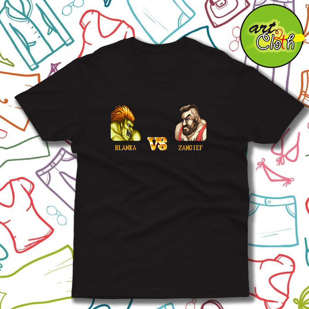 BLANKA VS ZANGIEF FIGHT Funny T Shirt