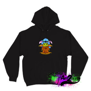 Baby Stitch And Baby Yoda Are Friends Hoodie