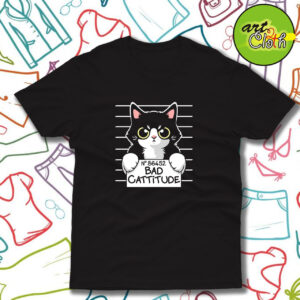 Bad cattitude cat prisoner Funny T Shirt