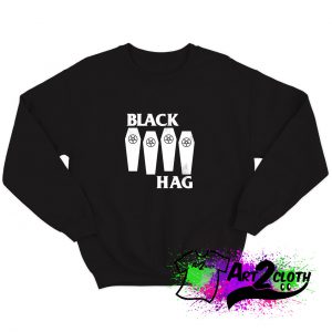 Black Hag Witch Occult Goth Distressed Punk Sweatshirt