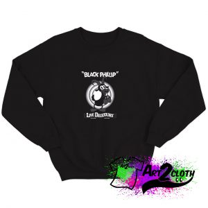 Black Phillip Vintage Cartoon Goat Occult Witch Live Deliciously Sweatshirt