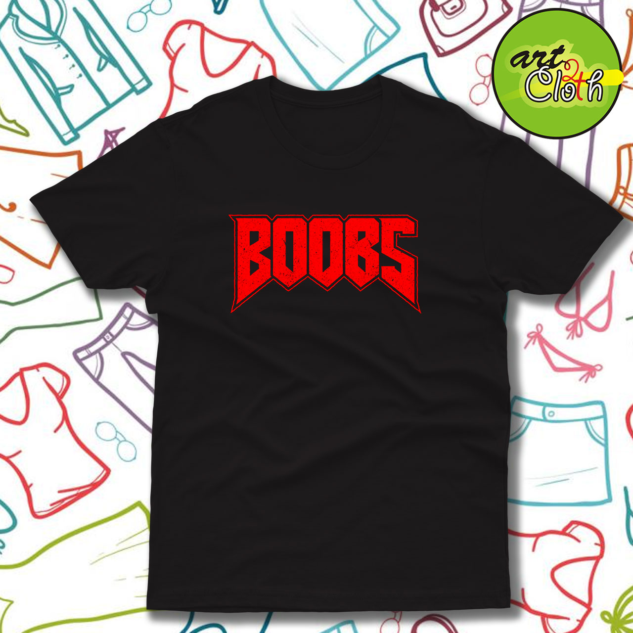 Boobs Red Funny T Shirt