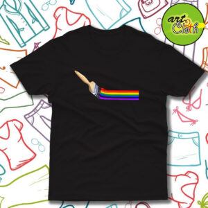 Brush Painting A Rainbow Funny T Shirt