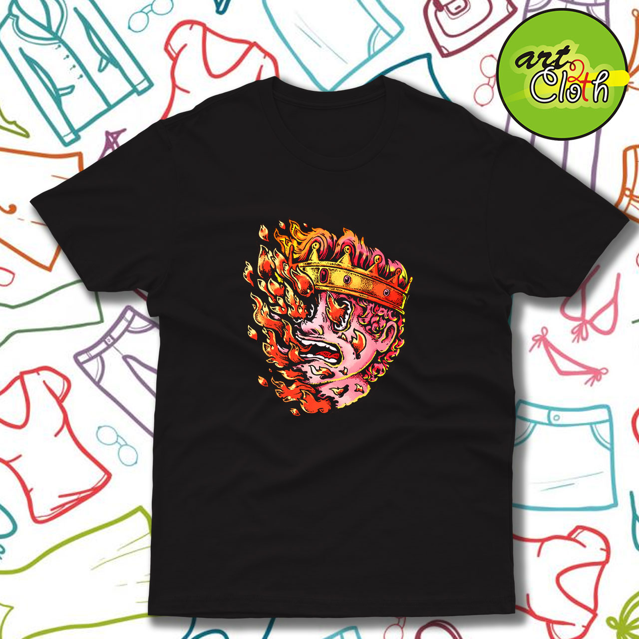 Burning King Funny T Shirt