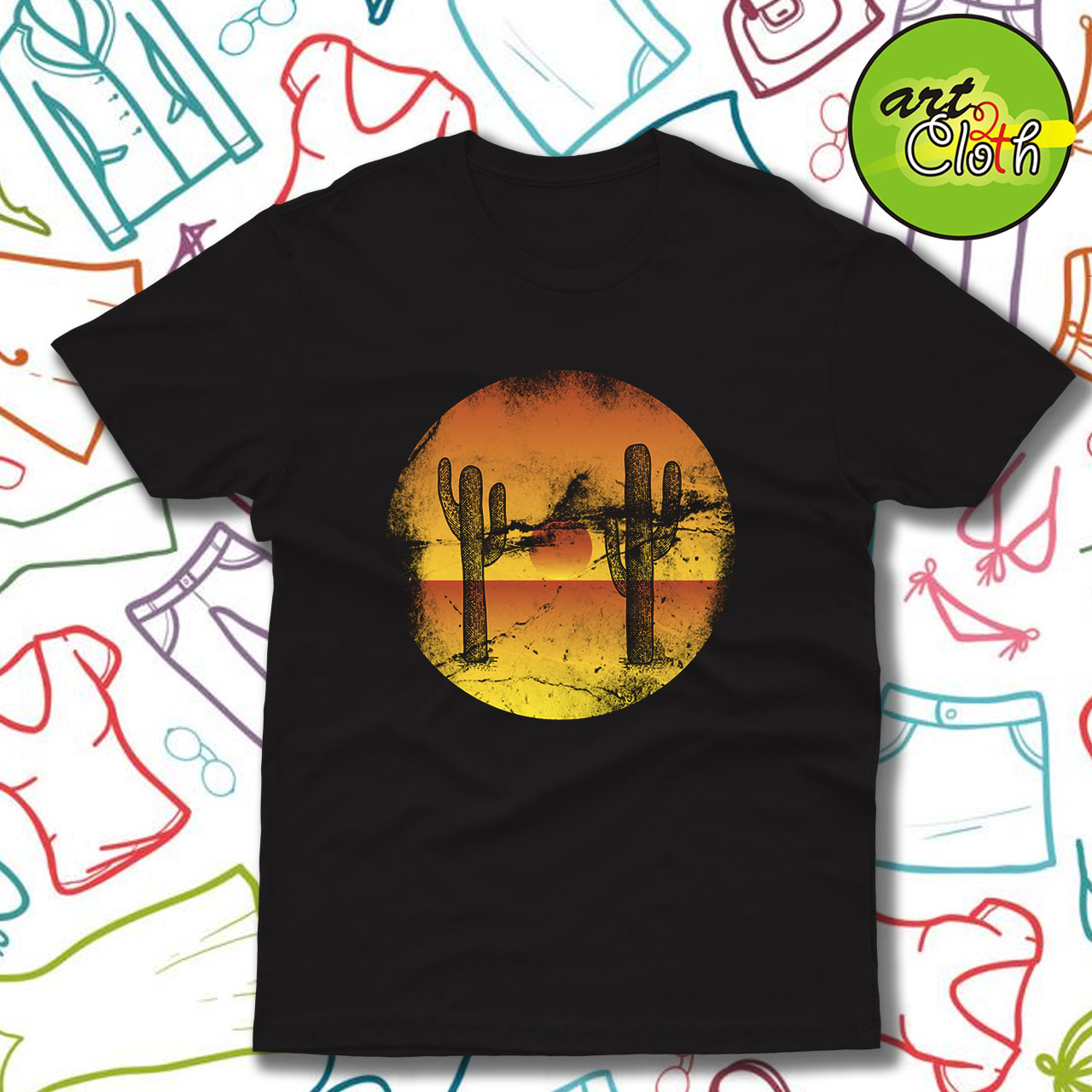 Cactus sunset Funny T Shirt