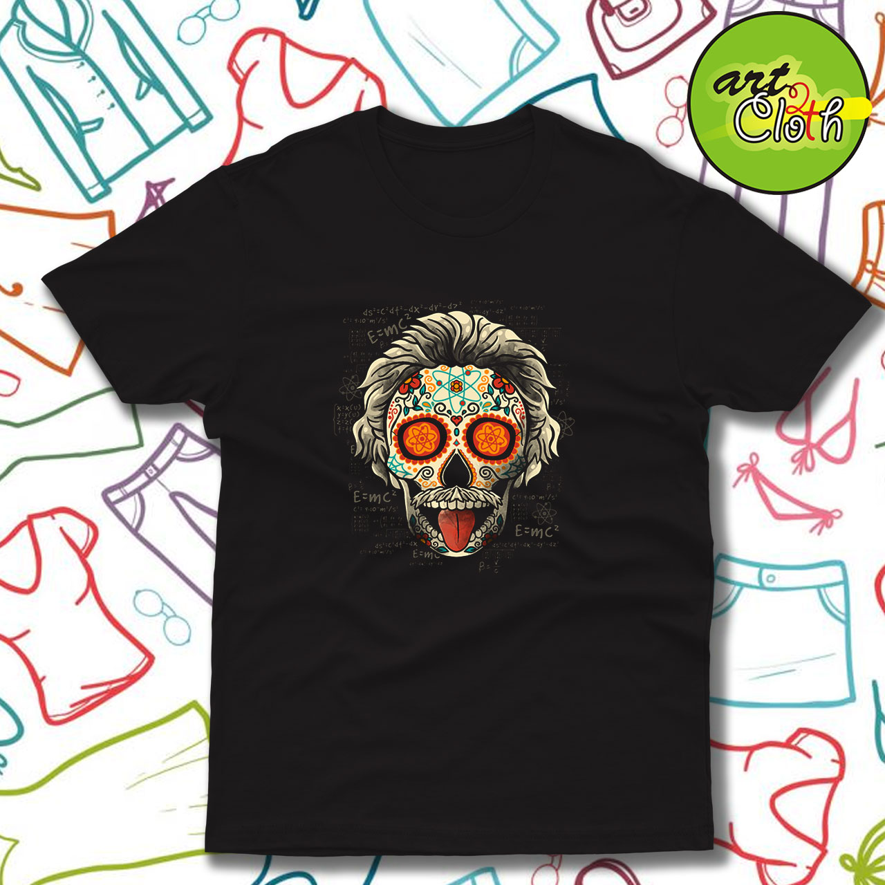 Calavera Einstein Funny T Shirt