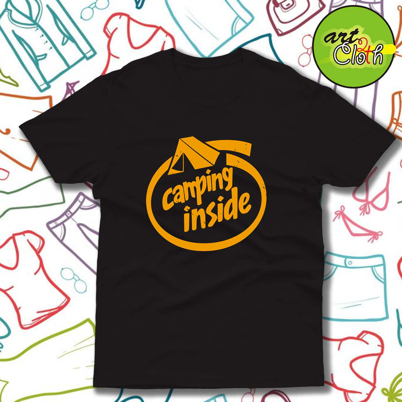 Camping Inside Funny T Shirt