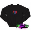 Grungy I Love Mongolia Heart Flag Sweatshirt