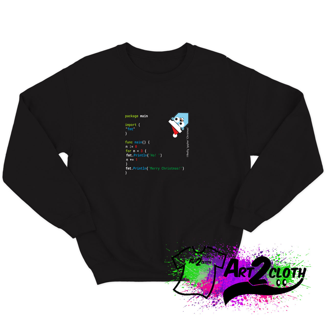 Ho Ho Ho Merry Christmas Go Golang Geek Design Version 2 Sweatshirt