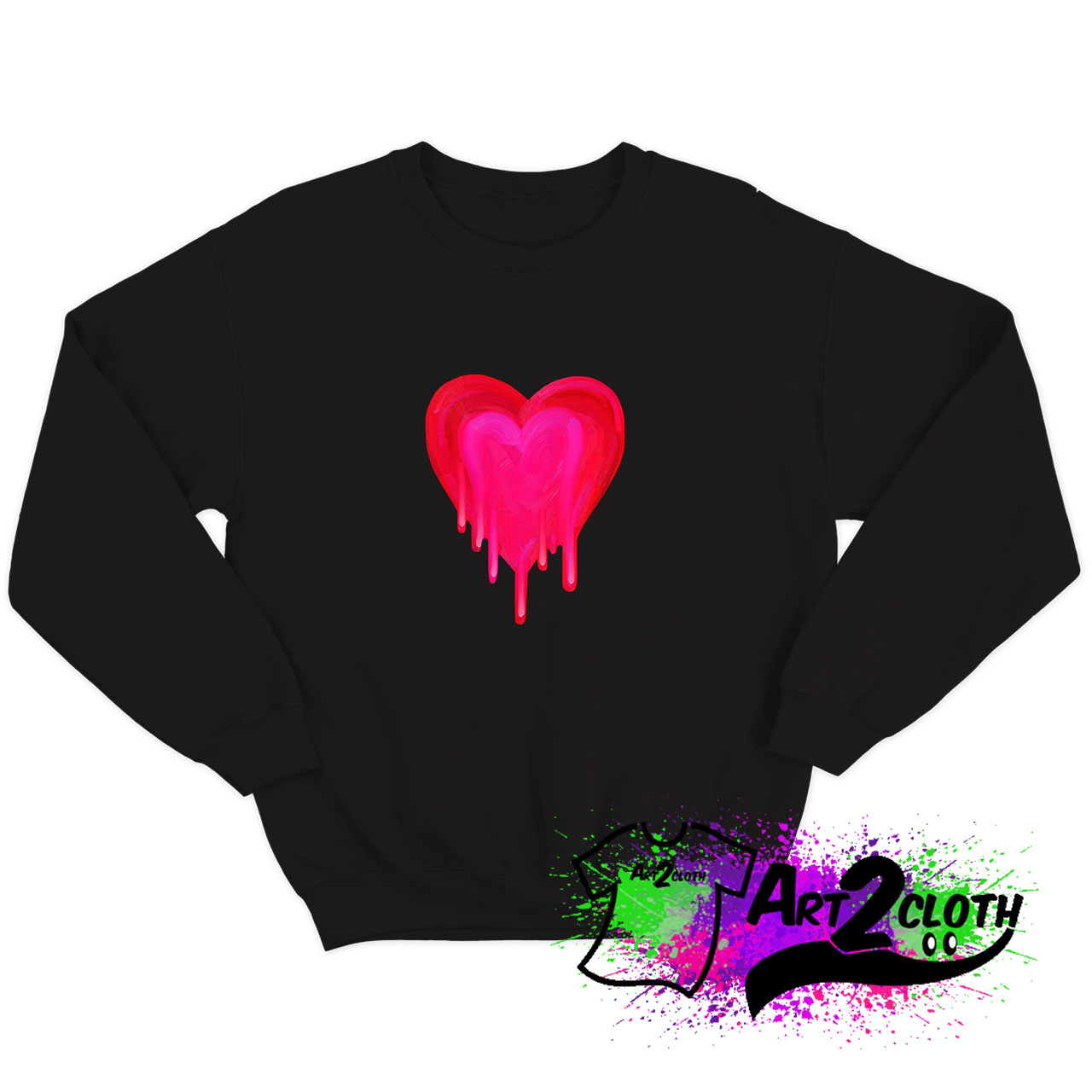 Melting Magenta Painted Heart Sweatshirt