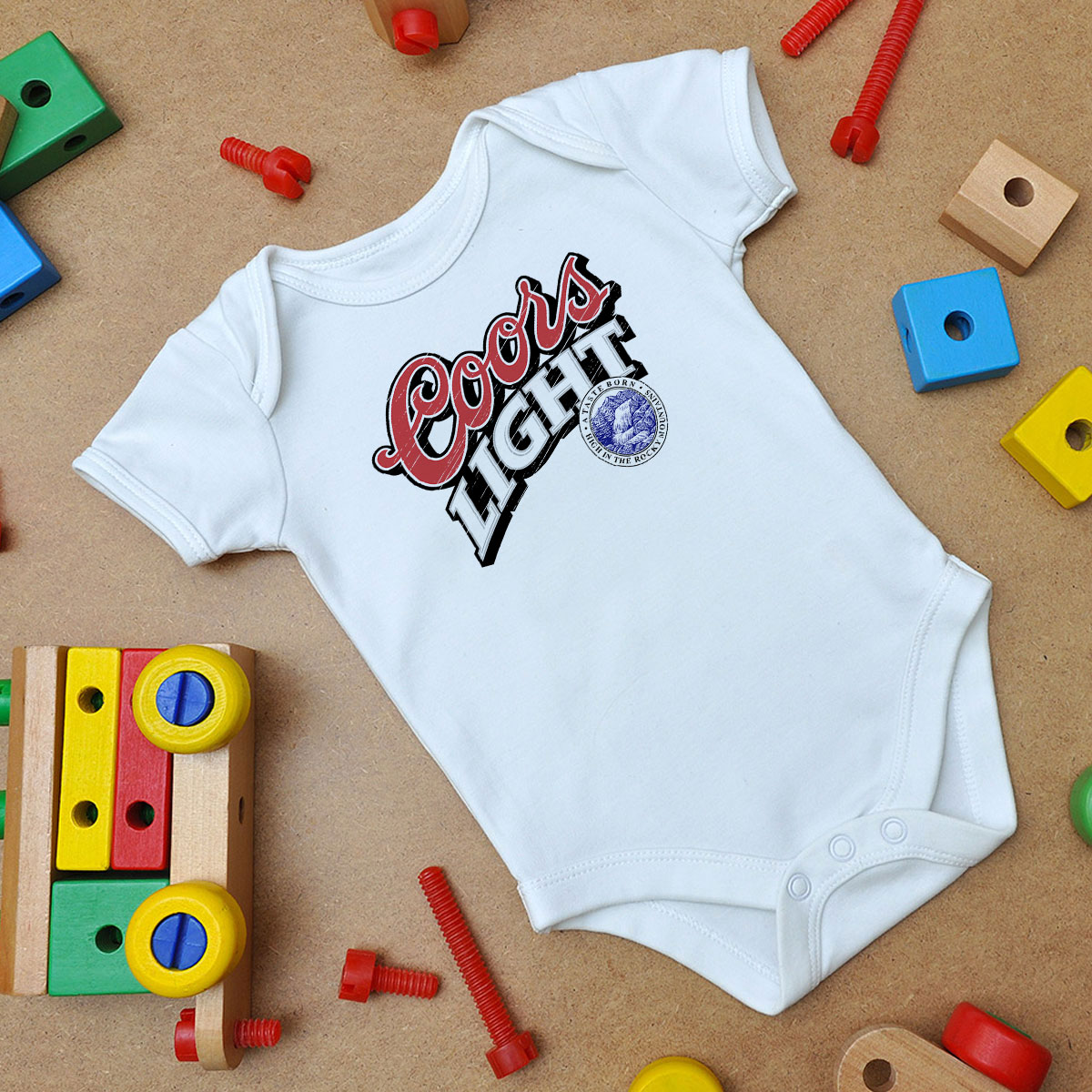 A Taste Horn Coors Light Beer Baby Onesie