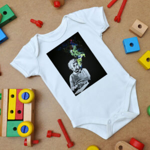 Albert Einstein Smoking Colors Baby Onesie