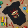 Baby Yoda Hug Pink Floyd Guitar Baby Onesie