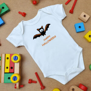 Bat Happy Halloween Moon Vampire Baby Onesie