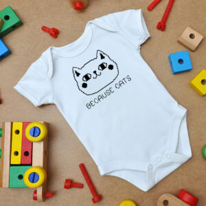 Because Cats Pixel Baby Onesie