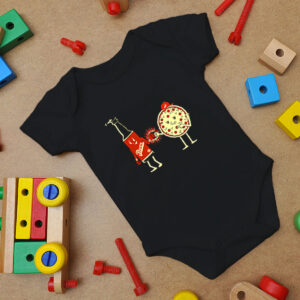 Beer Pizza Couple Best Friend Baby Onesie