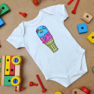 Bejeweled Ice Cream Cone Baby Onesie