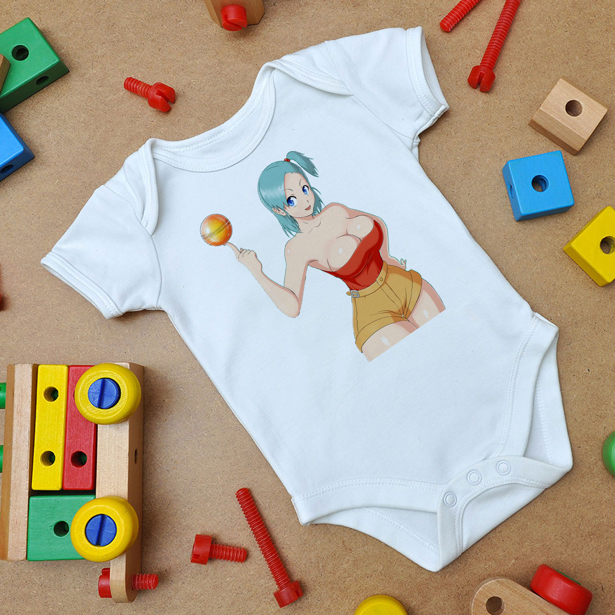 Blue Ball Bulma Baby Onesie