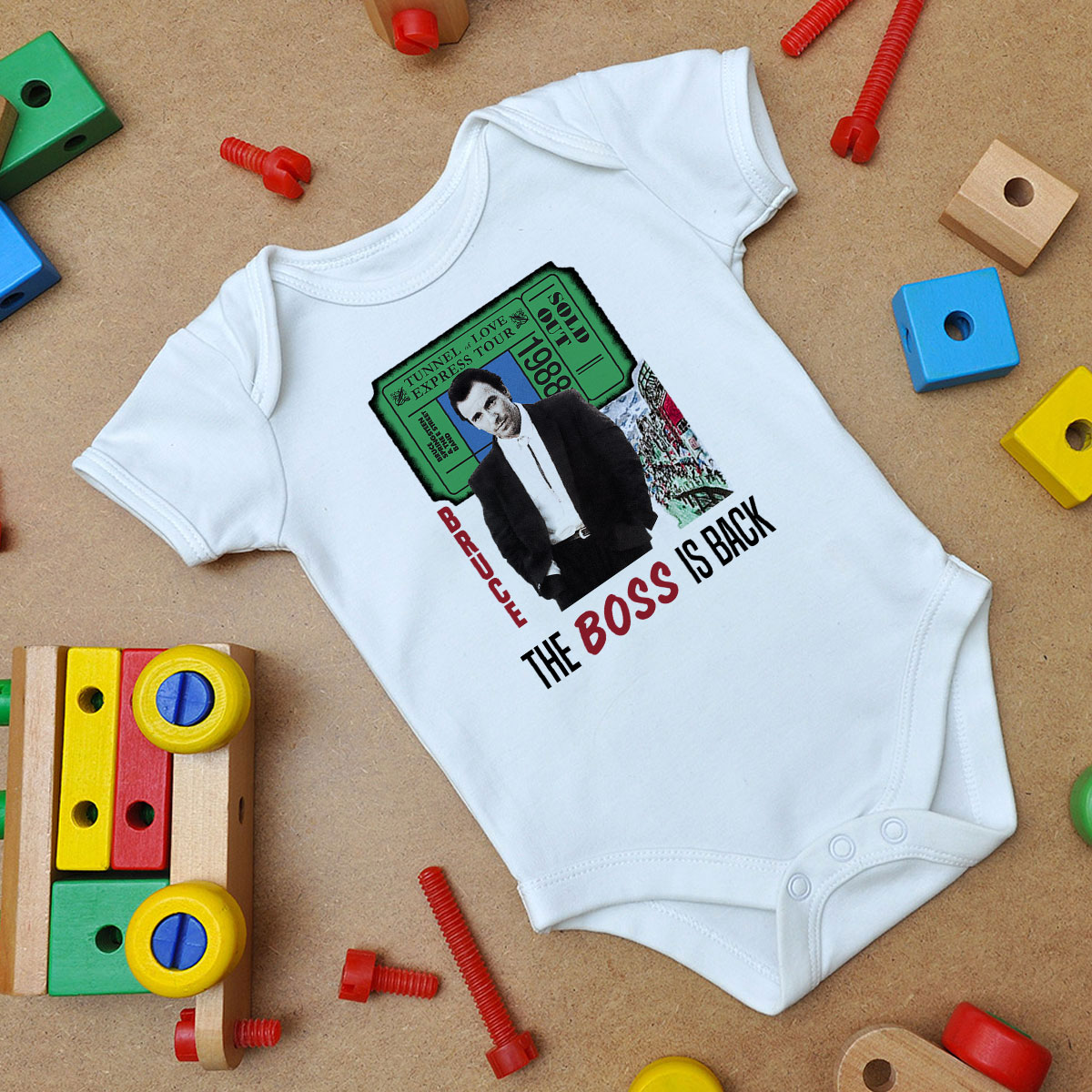 Bruce Springsteen Tunnel Of Love Vintage Tour Baby Onesie