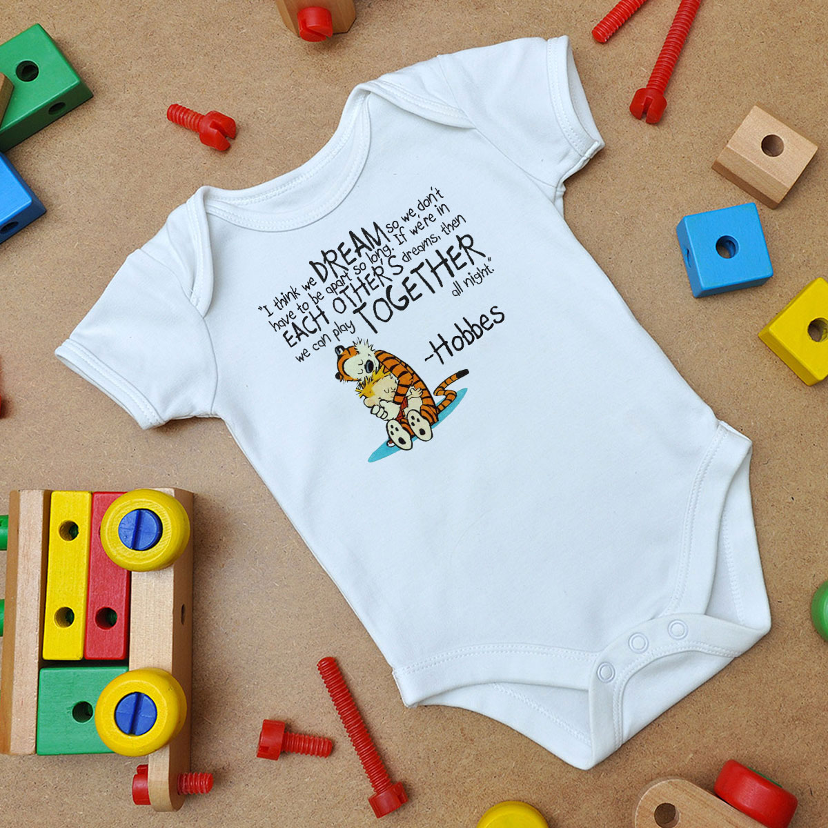 Calvin And Hobbes Dreams Quote Baby Onesie