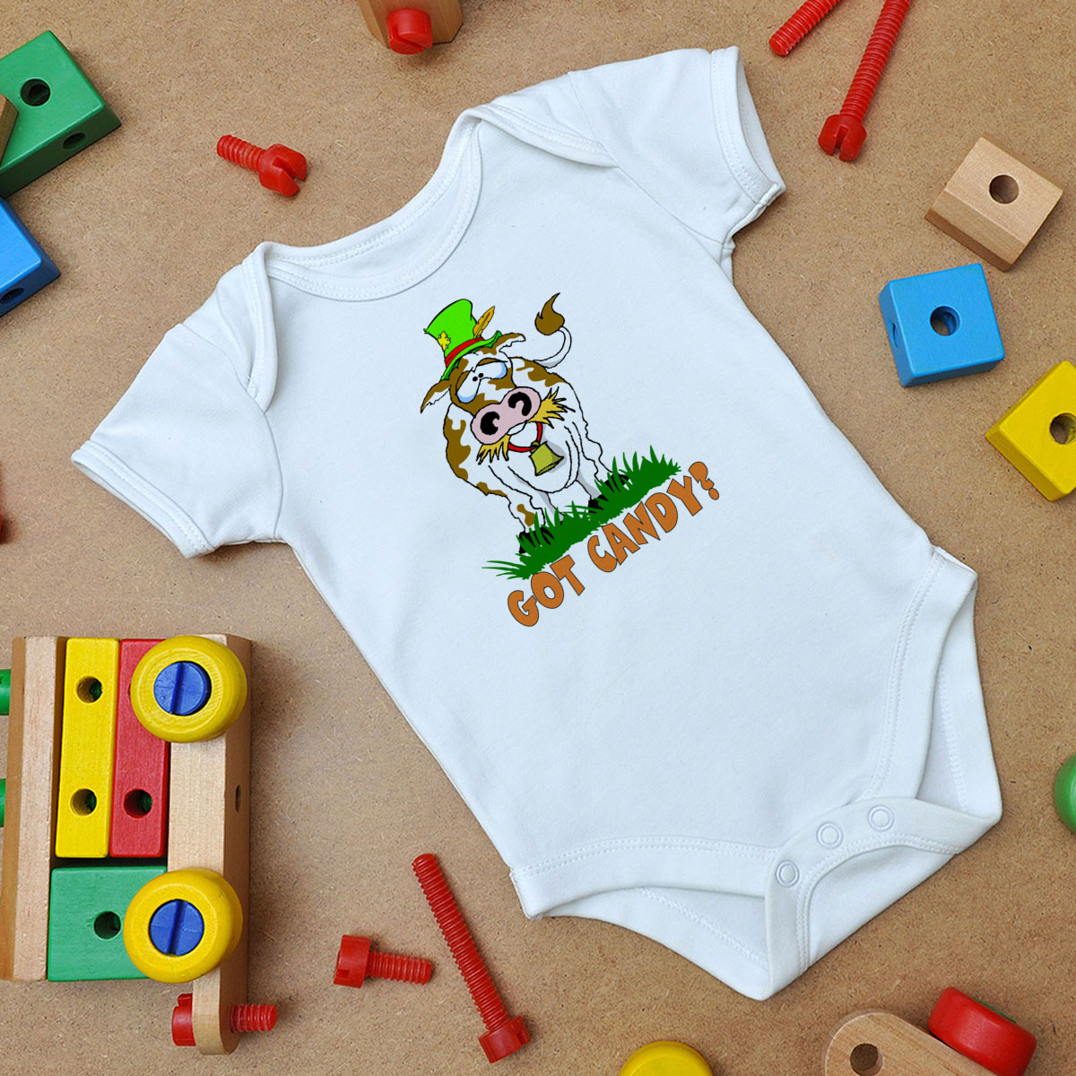 Candy Cow Baby Onesie