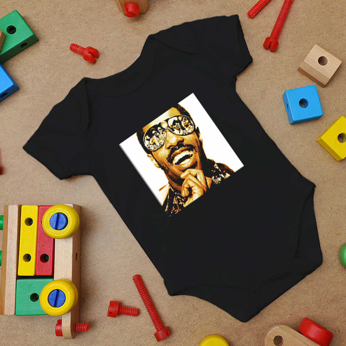 Stevie Wonder Out Of Sight With Spectacles Baby Onesie