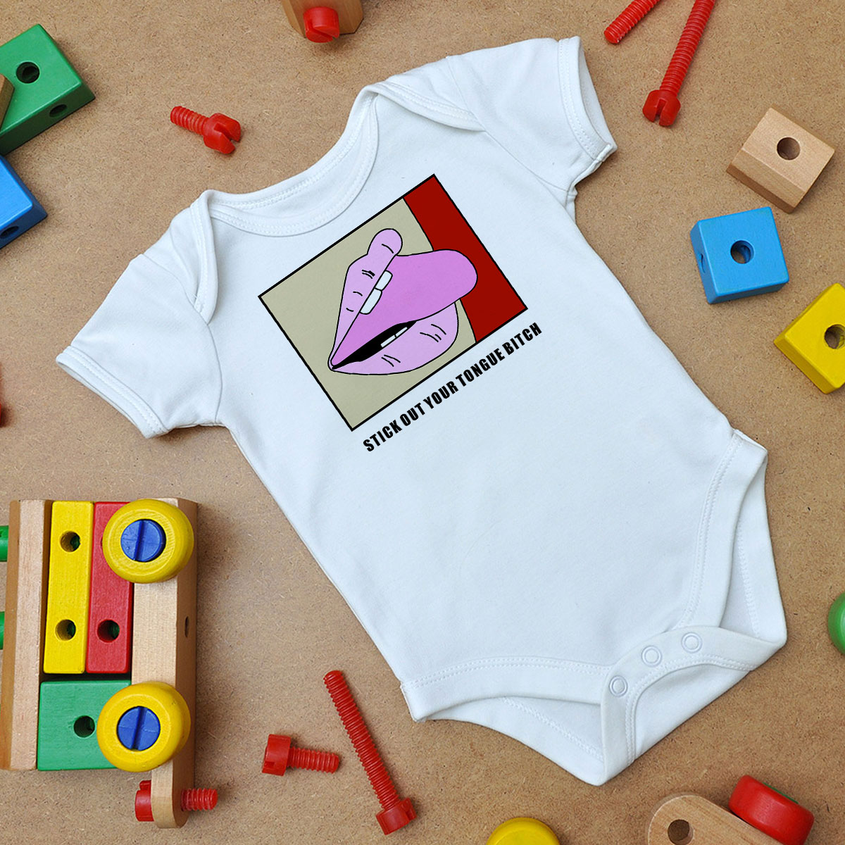 Stick Out Your Tongue Bitch Baby Onesie