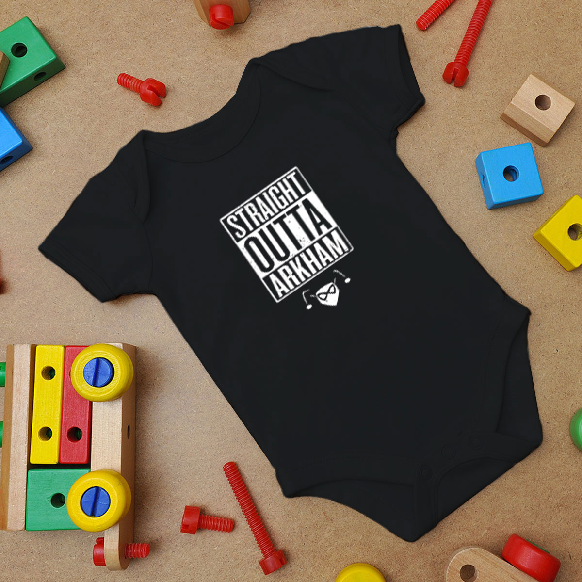 Straight Outta Arkham Harley Quinn Baby Onesie