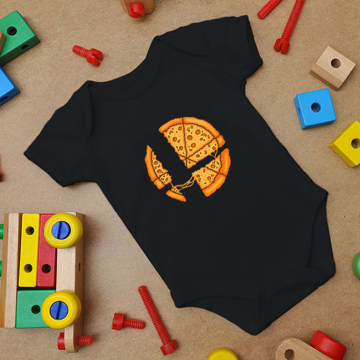 Super Smash Bros Pizza Baby Onesie
