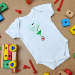 Thank You Hero Heartbeat Stethoscope Baby Onesie