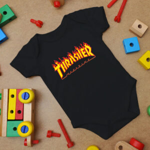 Thrasher Flame Magazine Baby Onesie