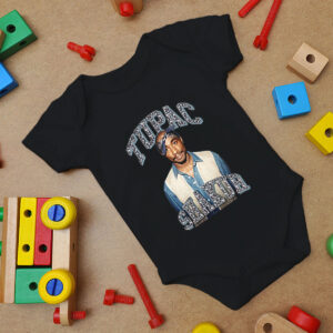 Tupac Shakur Glitter Baby Onesie