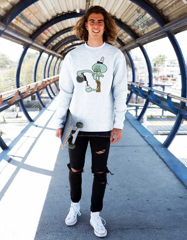 Squidward Pouring Coffee Sweatshirt 2