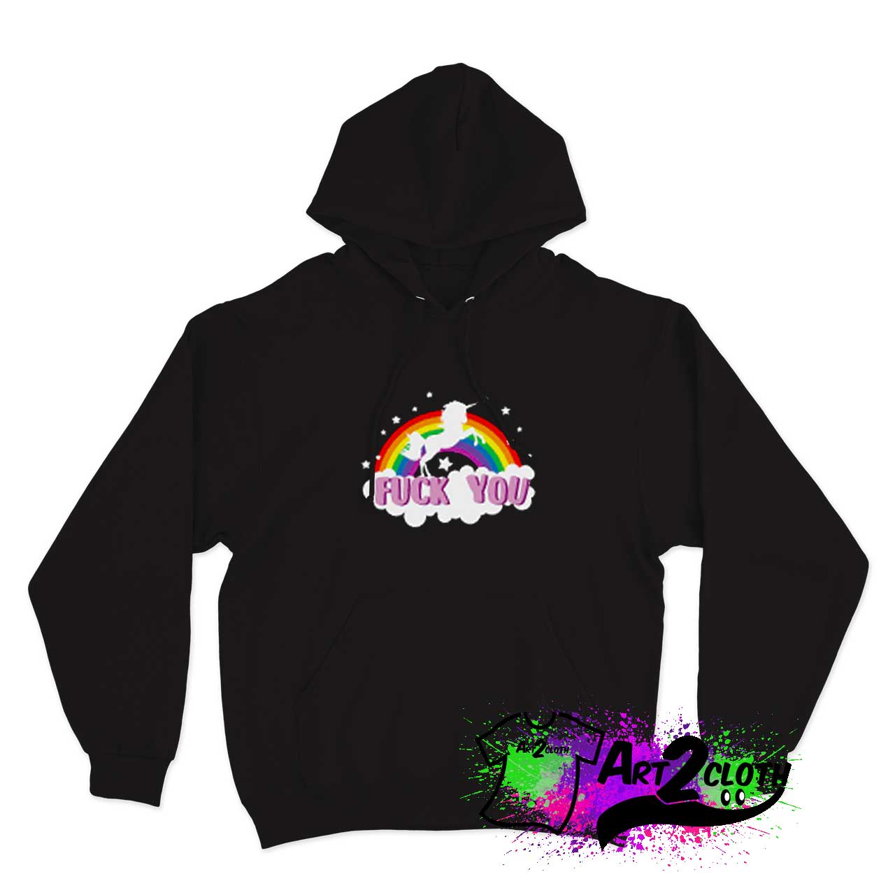 Unicorn Fuck You Rainbow Hoodie