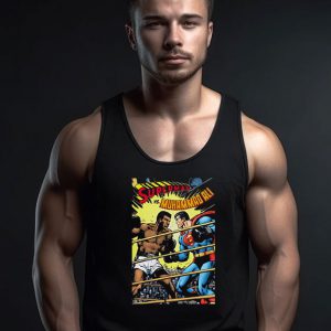 Blanc Muhammad Ali vs Superman Parody Tank Top