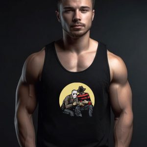 Horror Scary Movie Villains Playing Video Games Tank Top