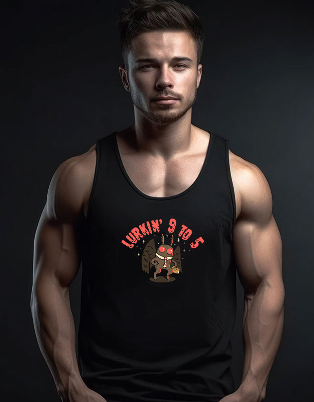 Lurkin 9 To 5 Mothman's Day Job Tank Top