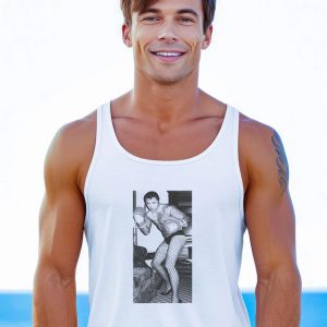 Oscar De Ka Hoya In Fishnets And High Heel Tank Top