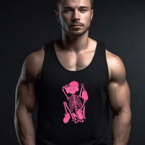 Rare Kaws Skeleton New Fiction Pink Tank Top