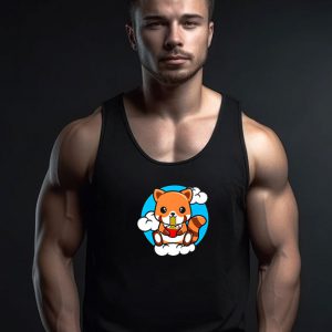 Red Panda Sitting On A Cloud And Eating Ramen Tank Top