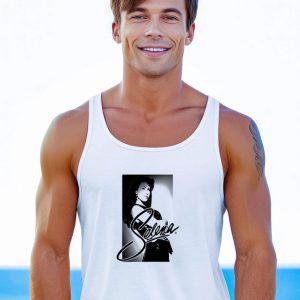 Selena Black & White Portrait Tank Top