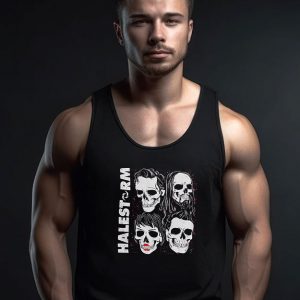 Vintage Halestorm Band Skulls Tank Top
