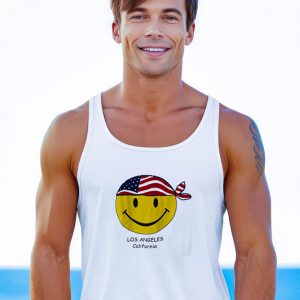 Vintage Smiley Face Los Angeles California Tank Top